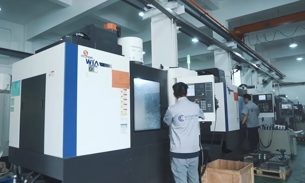 Skilled technician meticulously assembling a rotary table